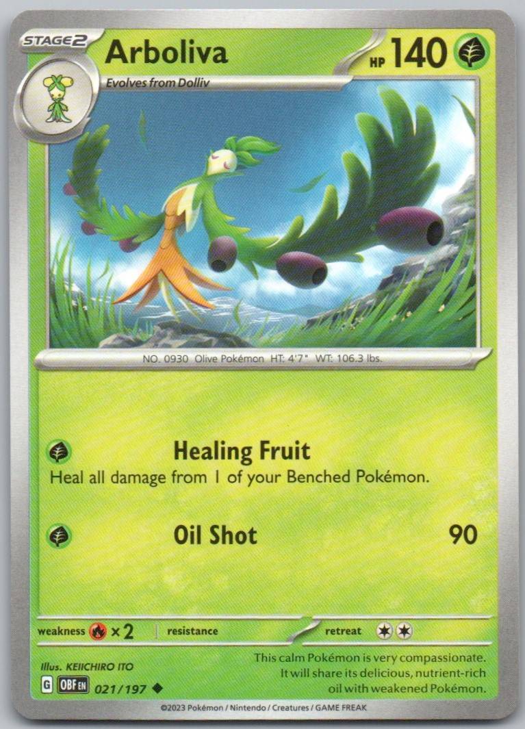 Arboliva 021 Normal Grass Card - Obsidian Flames