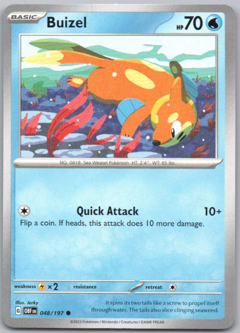 Buizel 048 Normal Water Card - Obsidian Flames