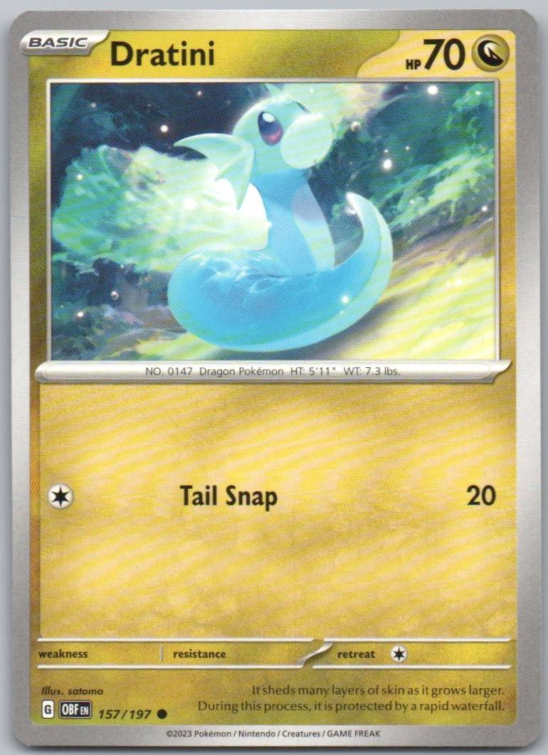 Dratini 157 Normal Dragon Card - Obsidian Flames