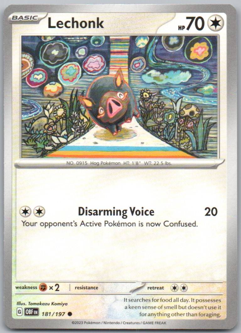 Lechonk 181 Normal Colorless Card - Obsidian Flames