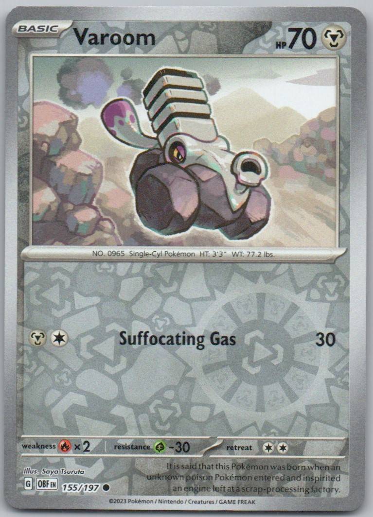 Varoom 155 Reverse Holo Steel Card - Obsidian Flames