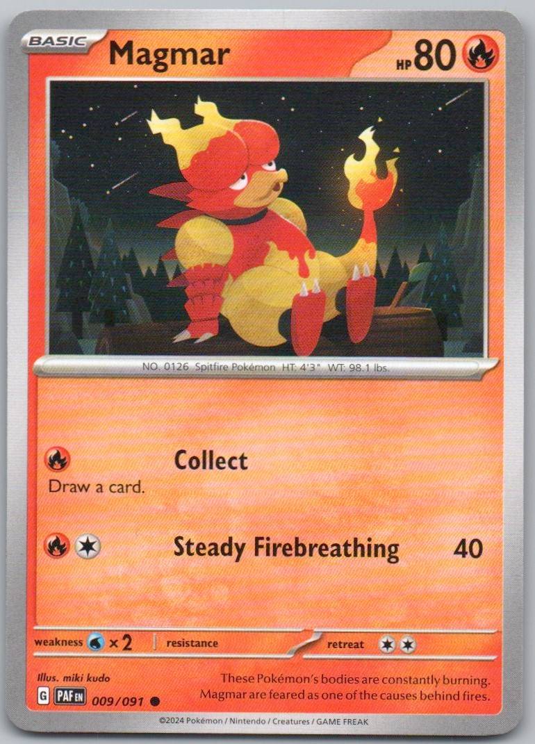 Magmar 009 Normal Fire Card - Paldean Fates