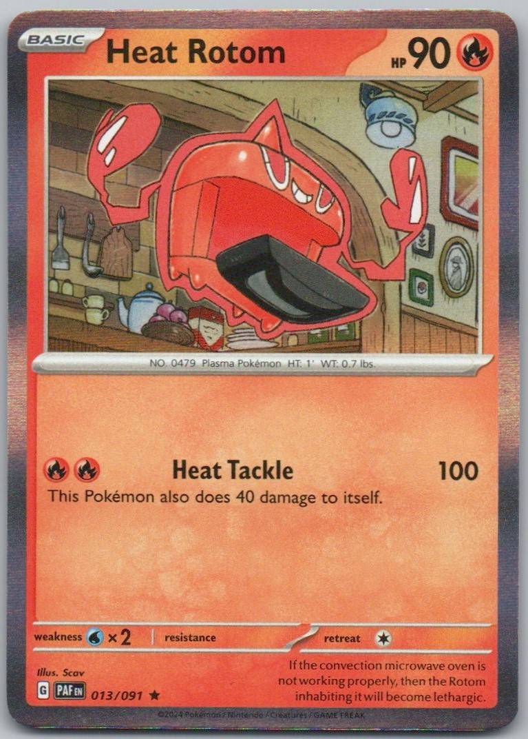 Heat Rotom 013 Holo Fire Card - Paldean Fates