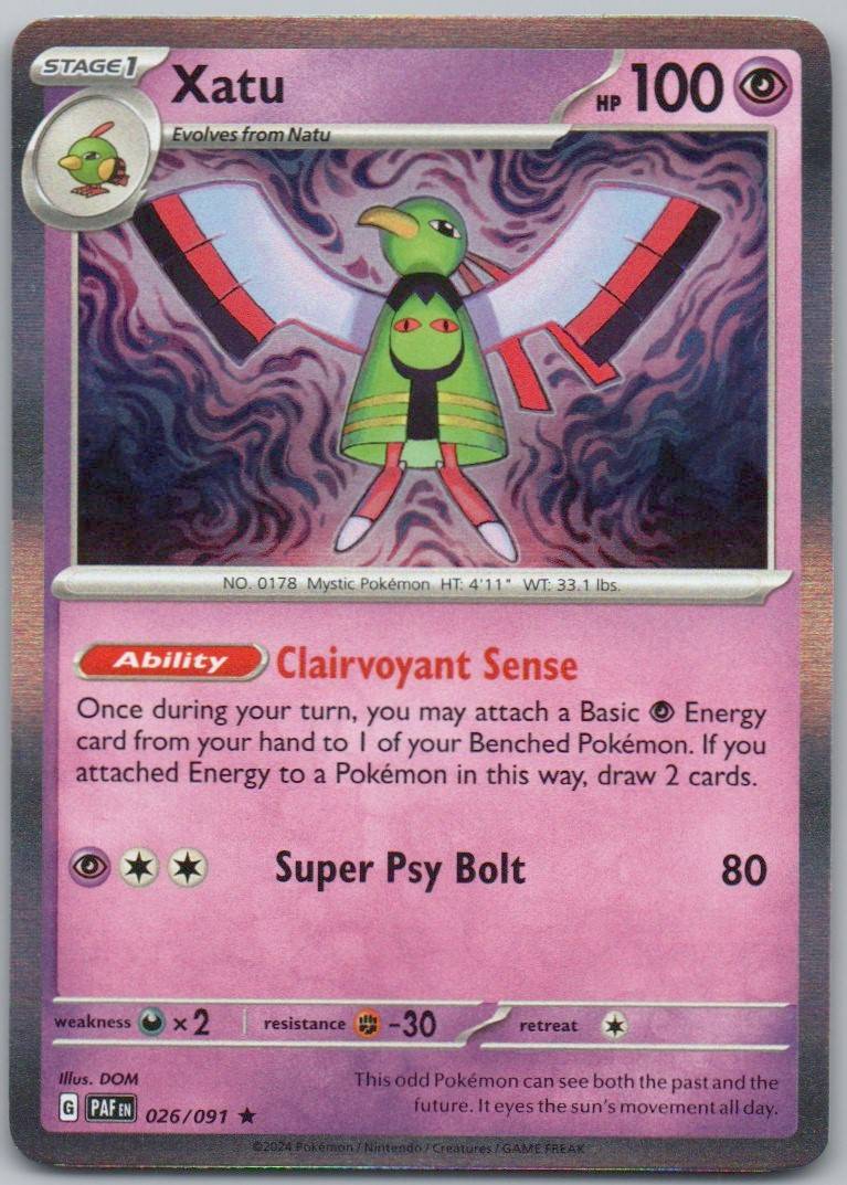 Xatu 026 Holo Psychic Card - Paldean Fates