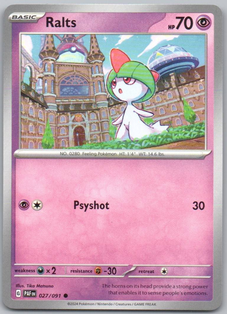 Ralts 027 Normal Psychic Card - Paldean Fates
