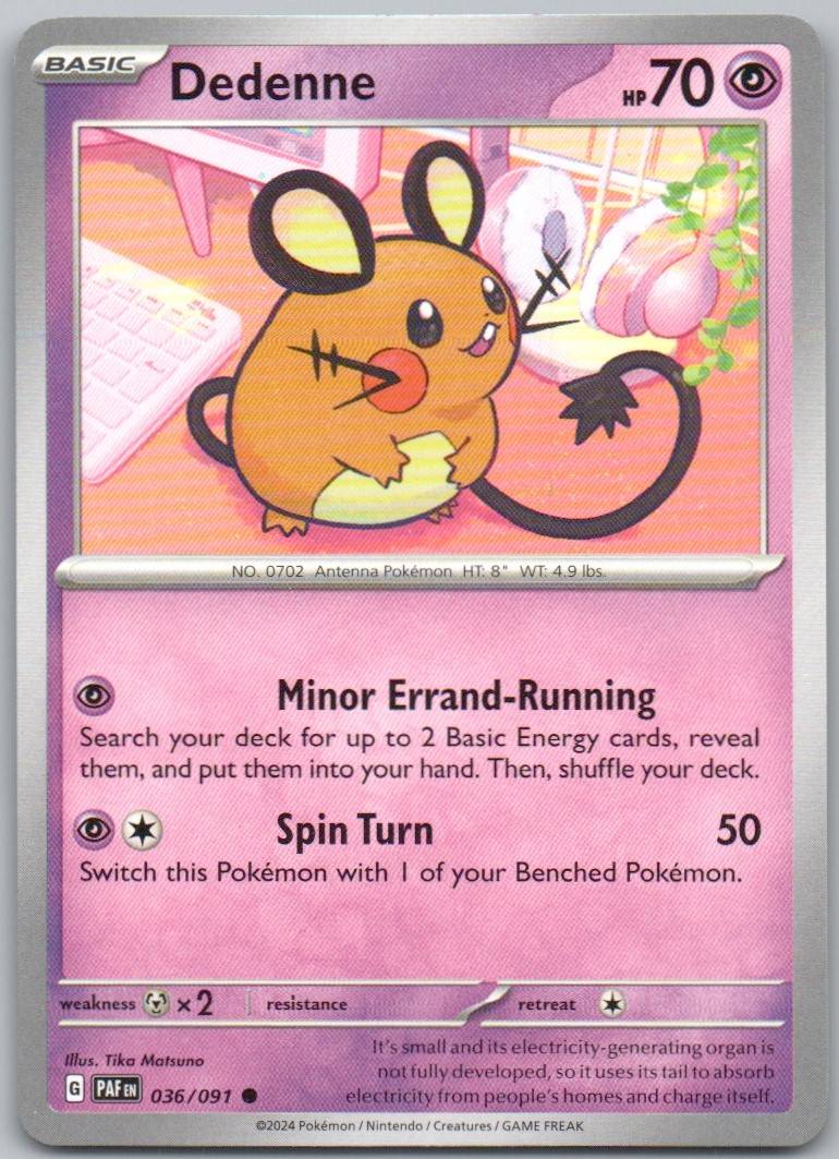 Dedenne 036 Normal Psychic Card - Paldean Fates