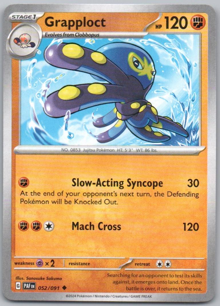 Grapploct 052 Normal Fighting Card - Paldean Fates