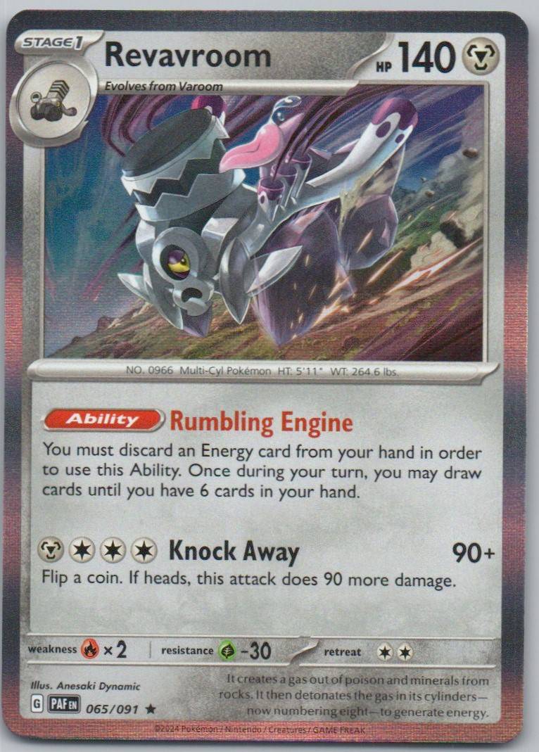 Revavroom 065 Holo Steel Card - Paldean Fates