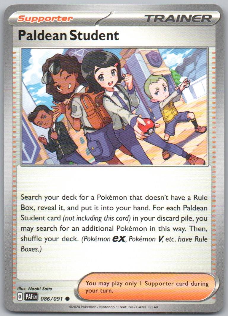 Paldean Student 086 Normal Trainer Card - Paldean Fates