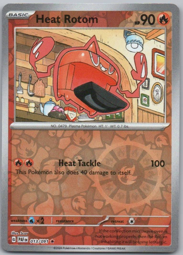 Heat Rotom 013 Reverse Holo Fire Card - Paldean Fates