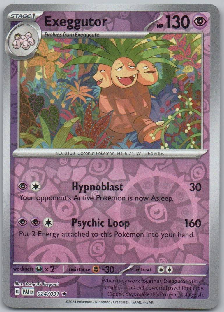 Exeggutor 024 Reverse Holo Psychic Card - Paldean Fates