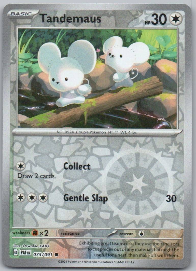 Tandemaus 073 Reverse Holo Colorless Card - Paldean Fates