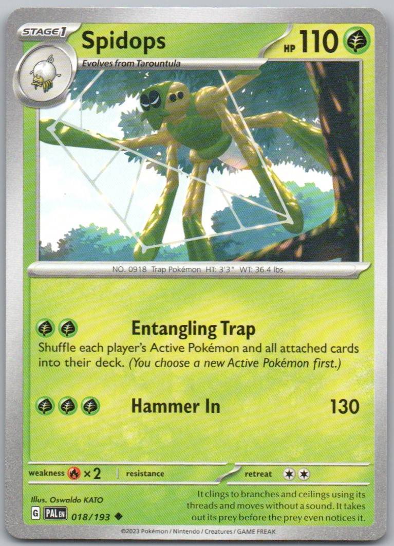 Spidops 017 Normal Grass Card - Paldea Evolved