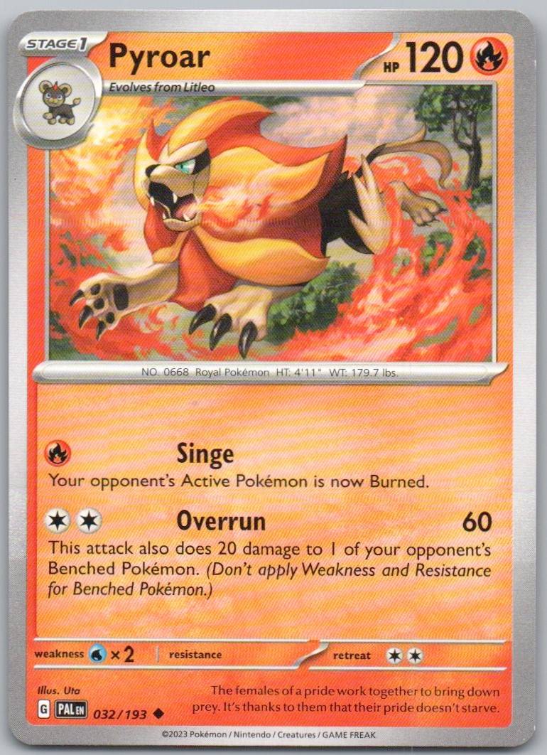 Pyroar 032 Normal Fire Card - Paldea Evolved