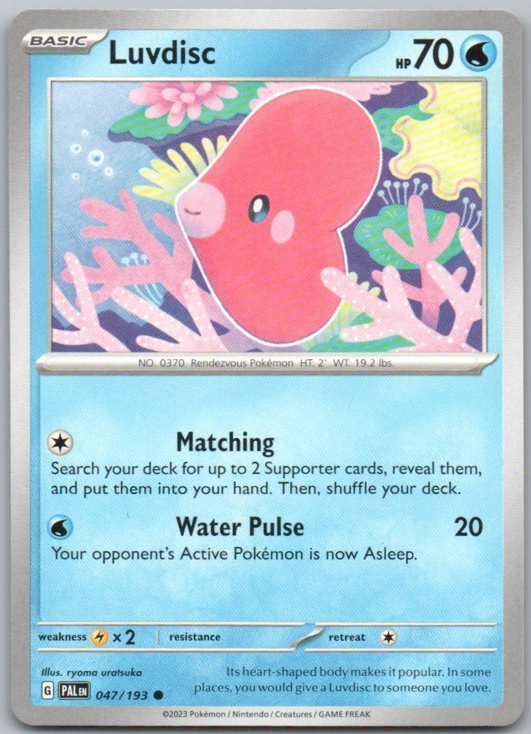 Luvdisc 047 Normal Water Card - Paldea Evolved
