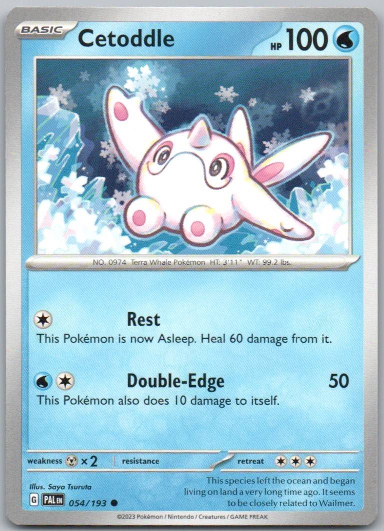 Cetoddle 054 Normal Water Card - Paldea Evolved