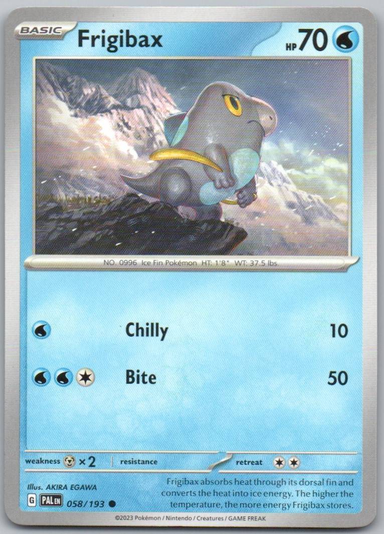 Frigibax 058 Normal Water Card - Paldea Evolved