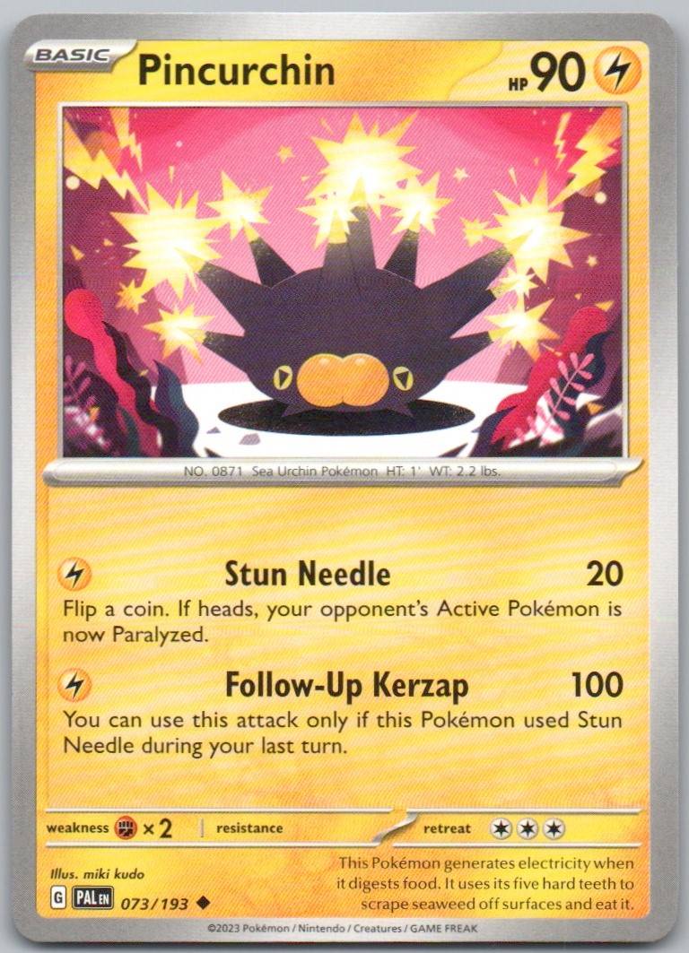Pincurchin 073 Normal Lightning Card - Paldea Evolved