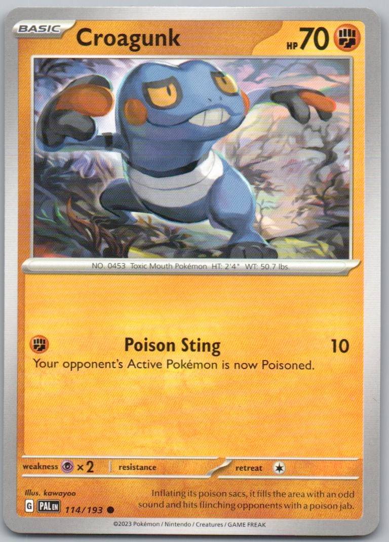 Croagunk 114 Normal Fighting Card - Paldea Evolved