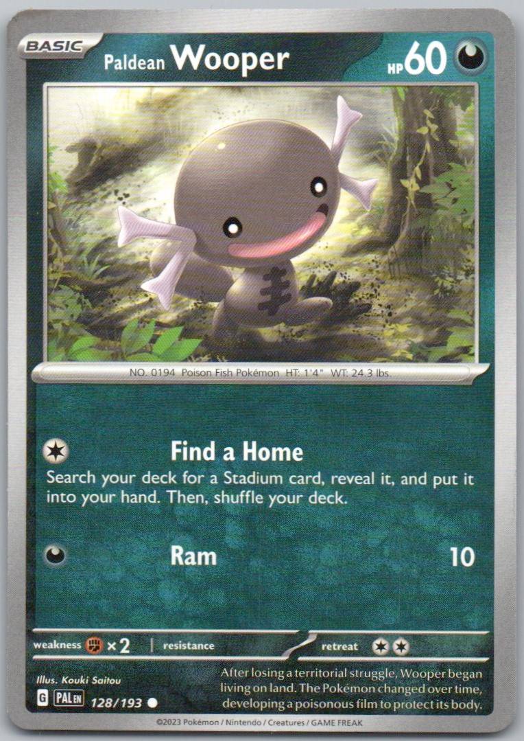 Paldean Wooper 128 Normal Darkness Card - Paldea Evolved