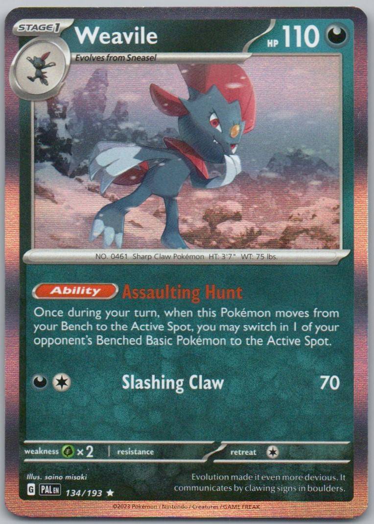 Weavile 134 Holo Darkness Card - Paldea Evolved