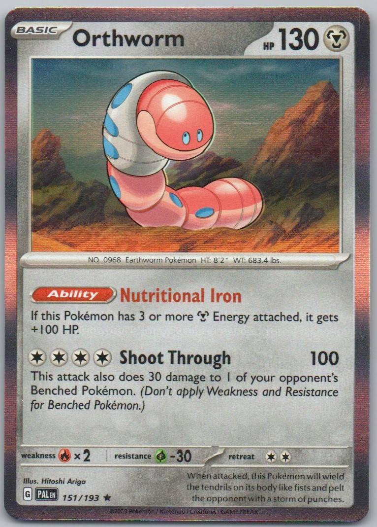 Orthworm 151 Holo Steel Card - Paldea Evolved