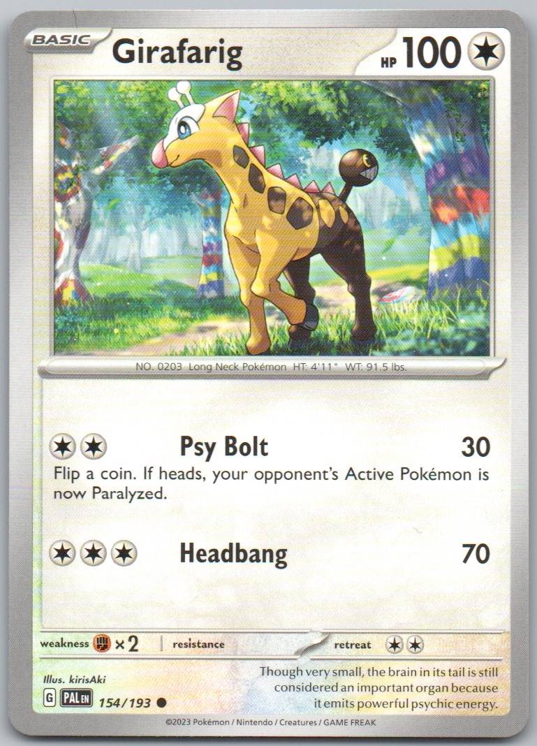 Girafarig 154 Normal Colorless Card - Paldea Evolved
