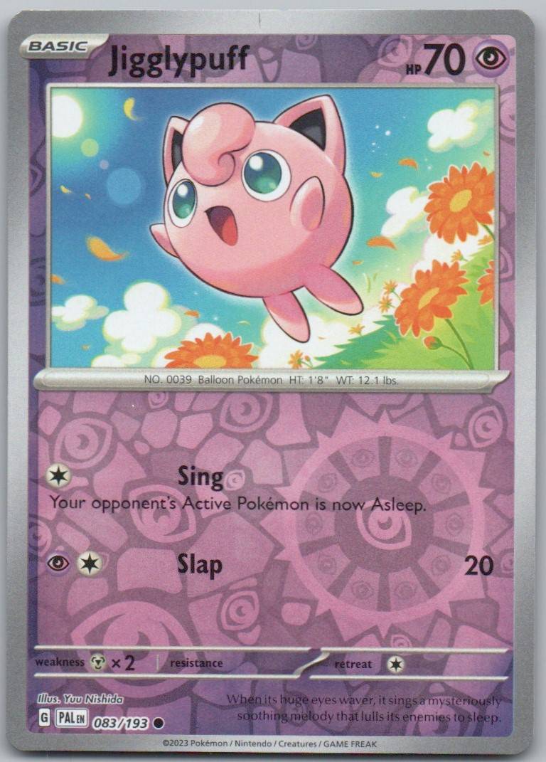 Jigglypuff 083 Reverse Holo Psychic Card - Paldea Evolved