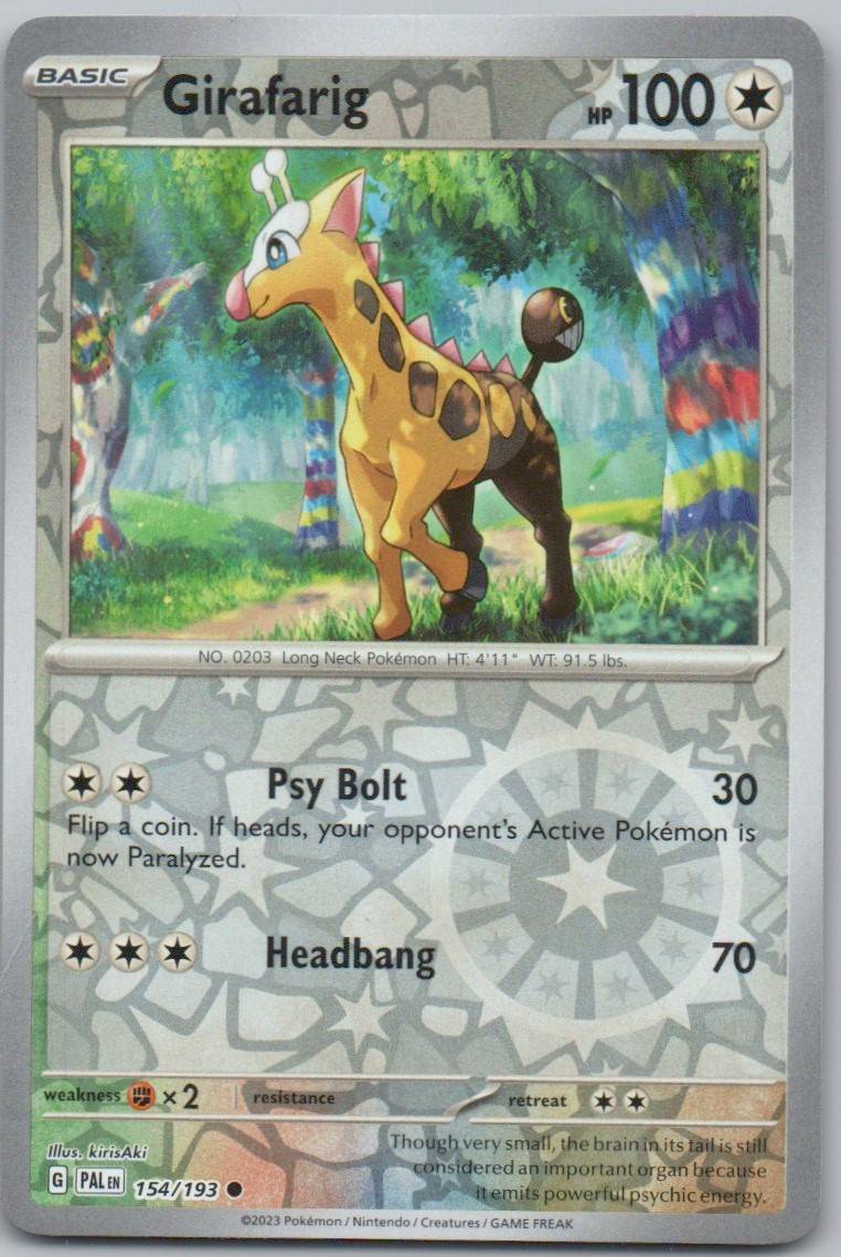 Girafarig 154 Reverse Holo Colorless Card - Paldea Evolved