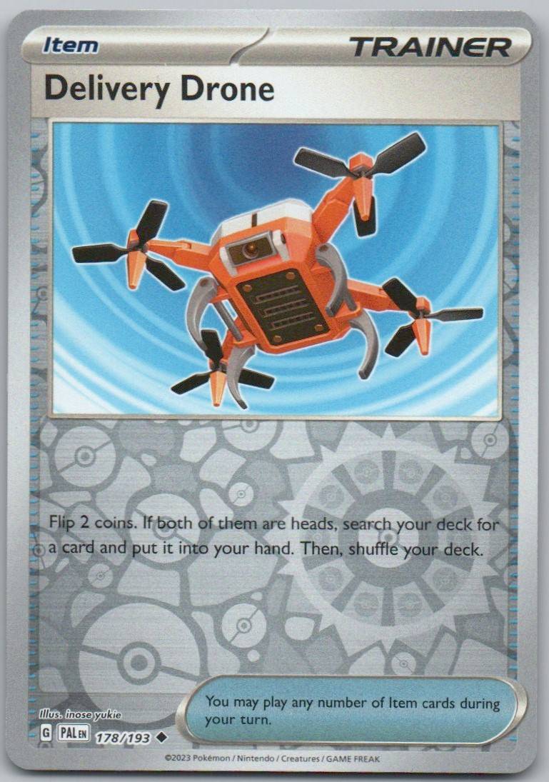 Delivery Drone 178 Reverse Holo Trainer Card - Paldea Evolved