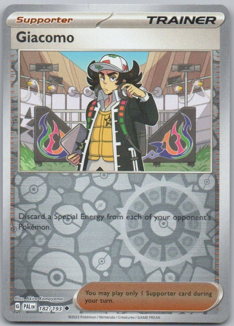 Giacomo 182 Reverse Holo Trainer Card - Paldea Evolved