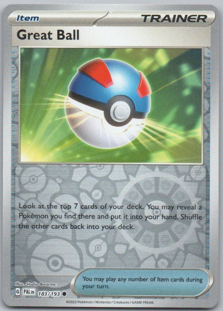 Great Ball 183 Reverse Holo Trainer Card - Paldea Evolved