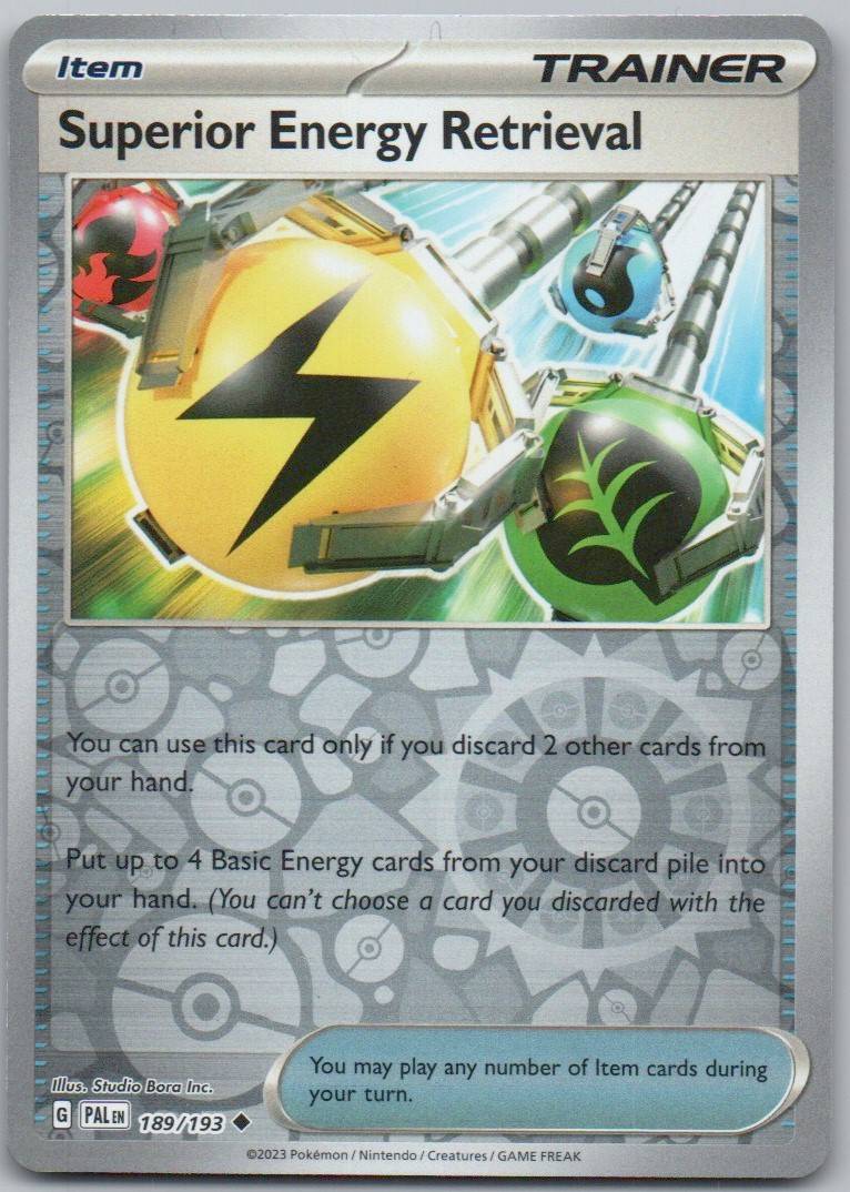 Superior Energy Retrieval 189 Reverse Holo Trainer Card - Paldea Evolved