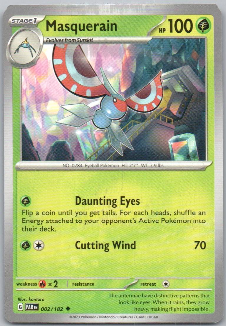 Masquerain 002 Normal Grass Card - Paradox Rift