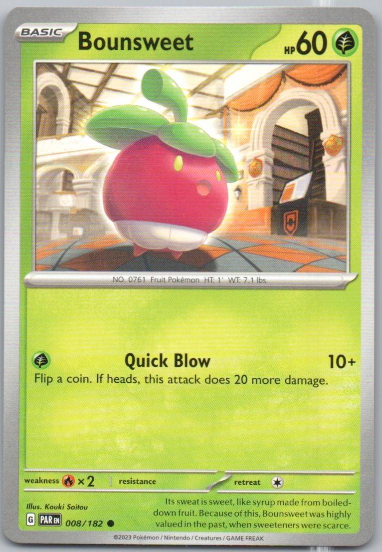 Bounsweet 008 Normal Grass Card - Paradox Rift