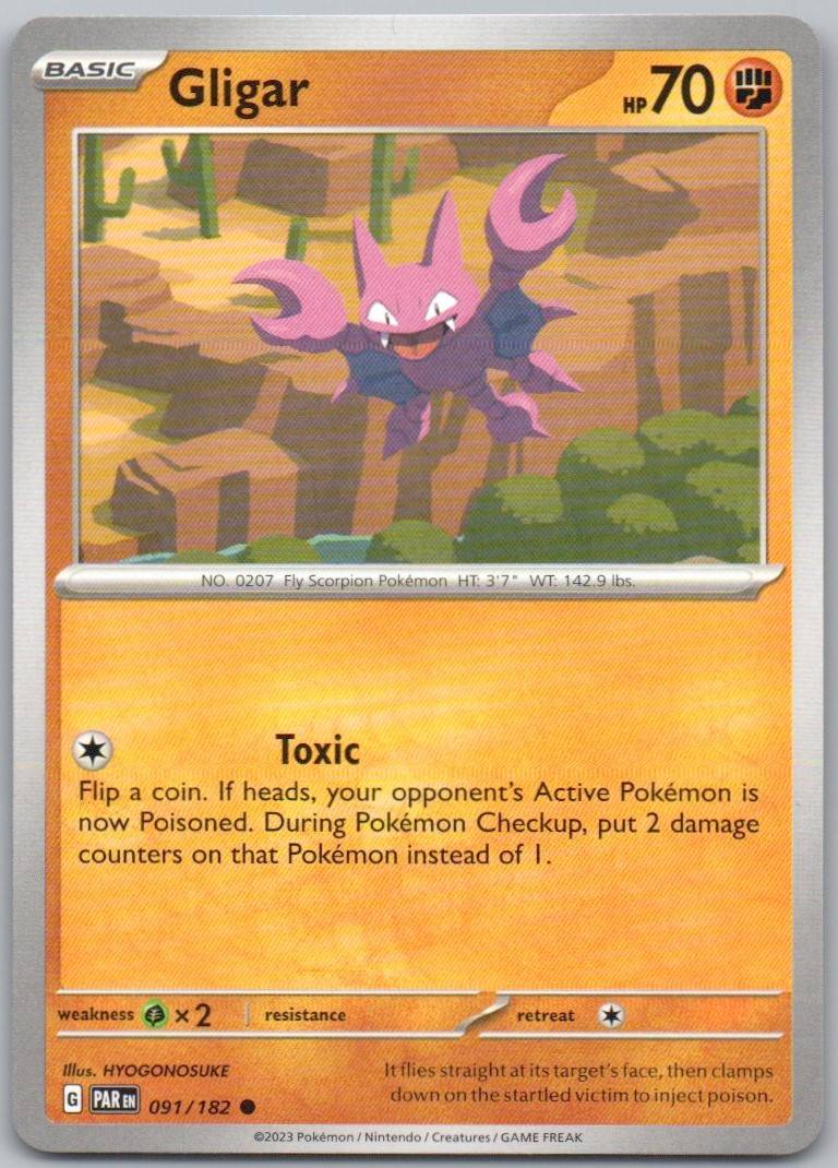 Gligar 091 Normal Fighting Card - Paradox Rift