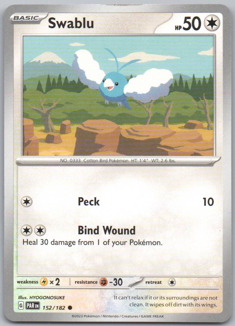 Swablu 152 Normal Colorless Card - Paradox Rift