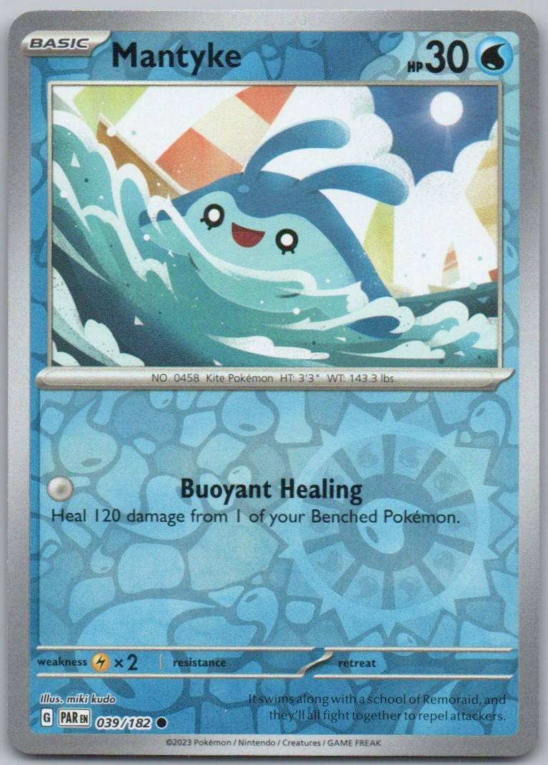 Mantyke 039 Reverse Holo Water Card - Paradox Rift