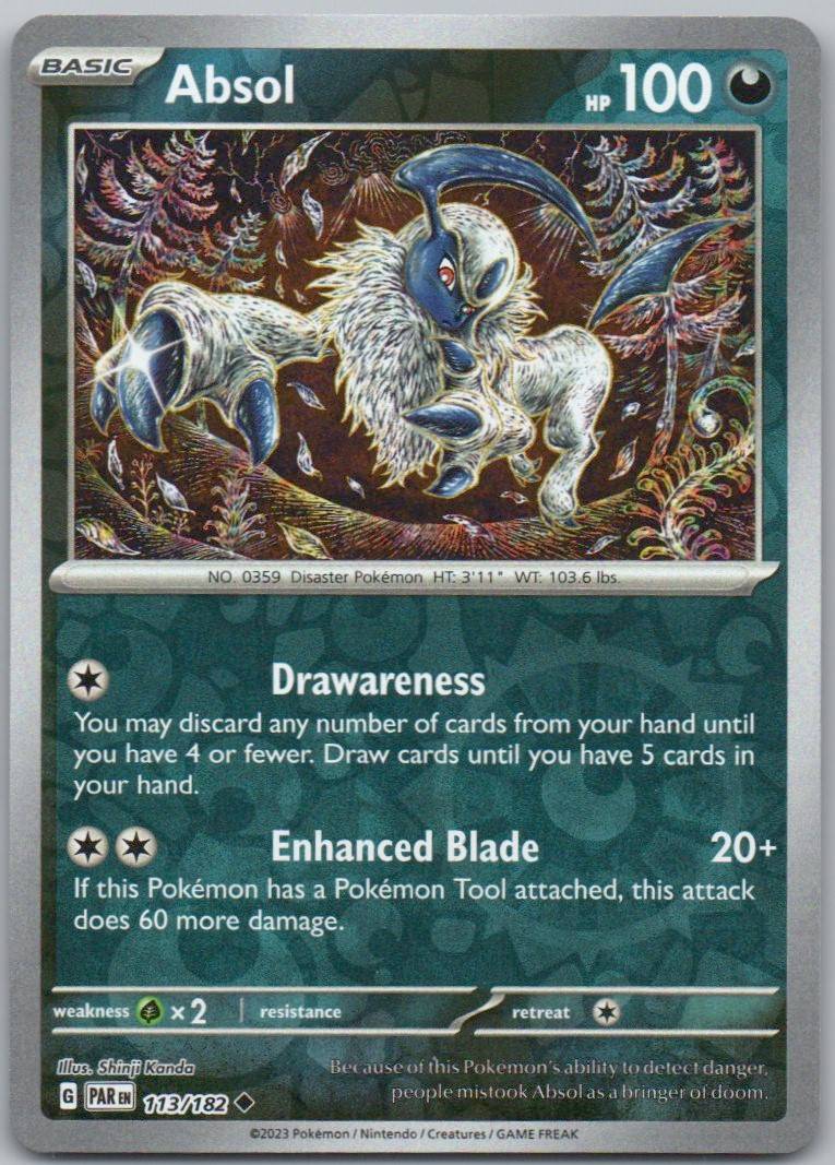 Absol 113 Reverse Holo Darkness Card - Paradox Rift