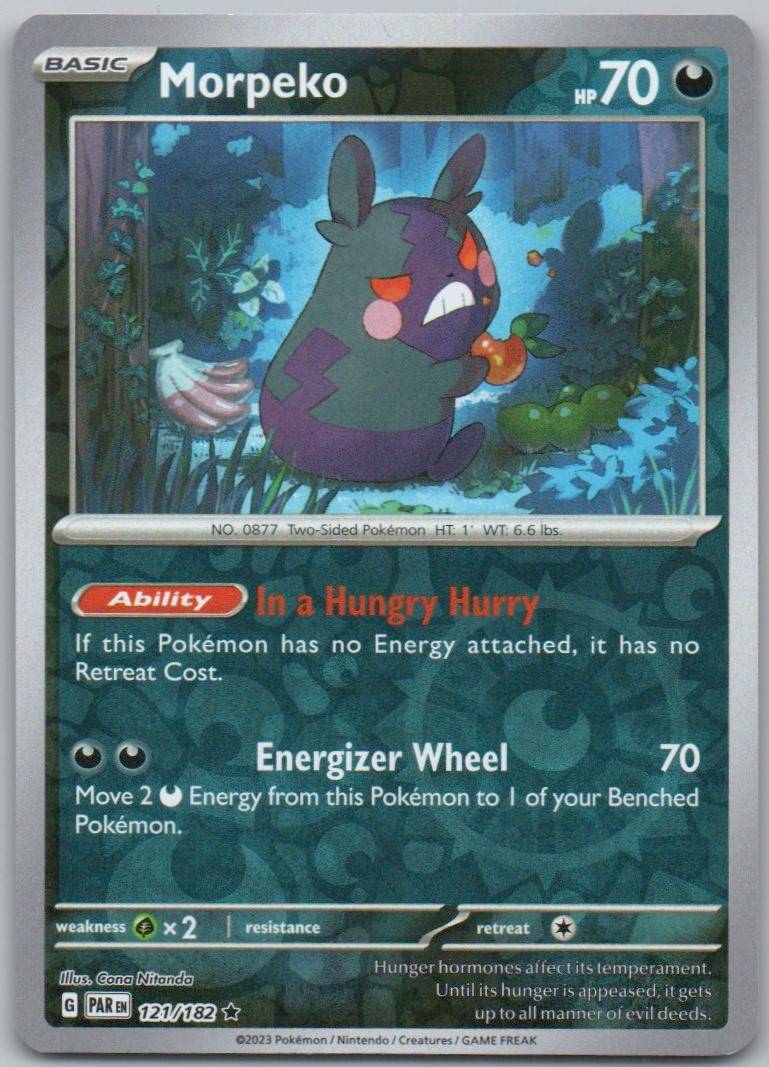 Morpeko 121 Reverse Holo Darkness Card - Paradox Rift