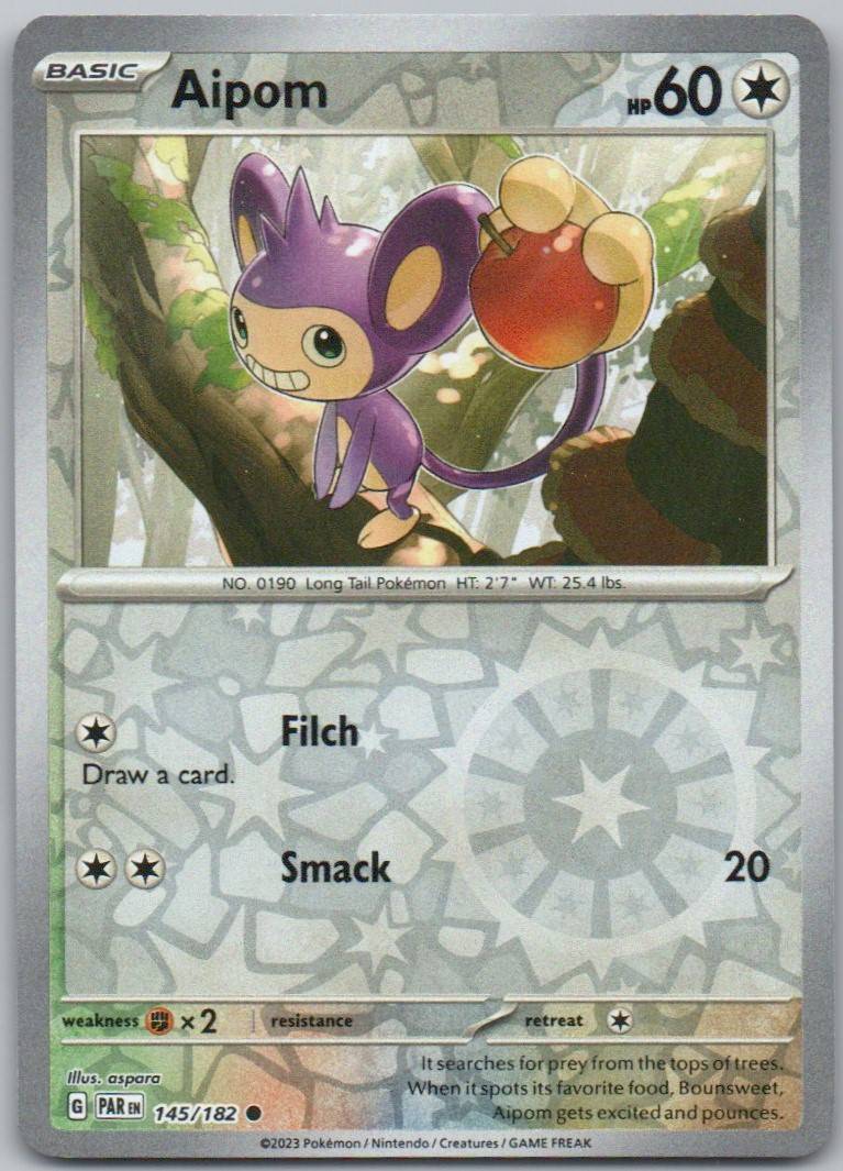 Aipom 145 Reverse Holo Colorless Card - Paradox Rift