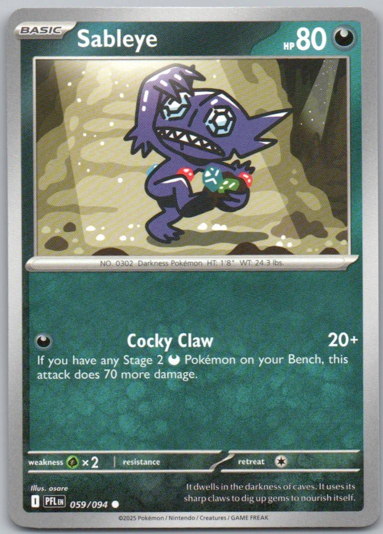 Sableye 059 Normal Darkness Card - Phantasmal Flames