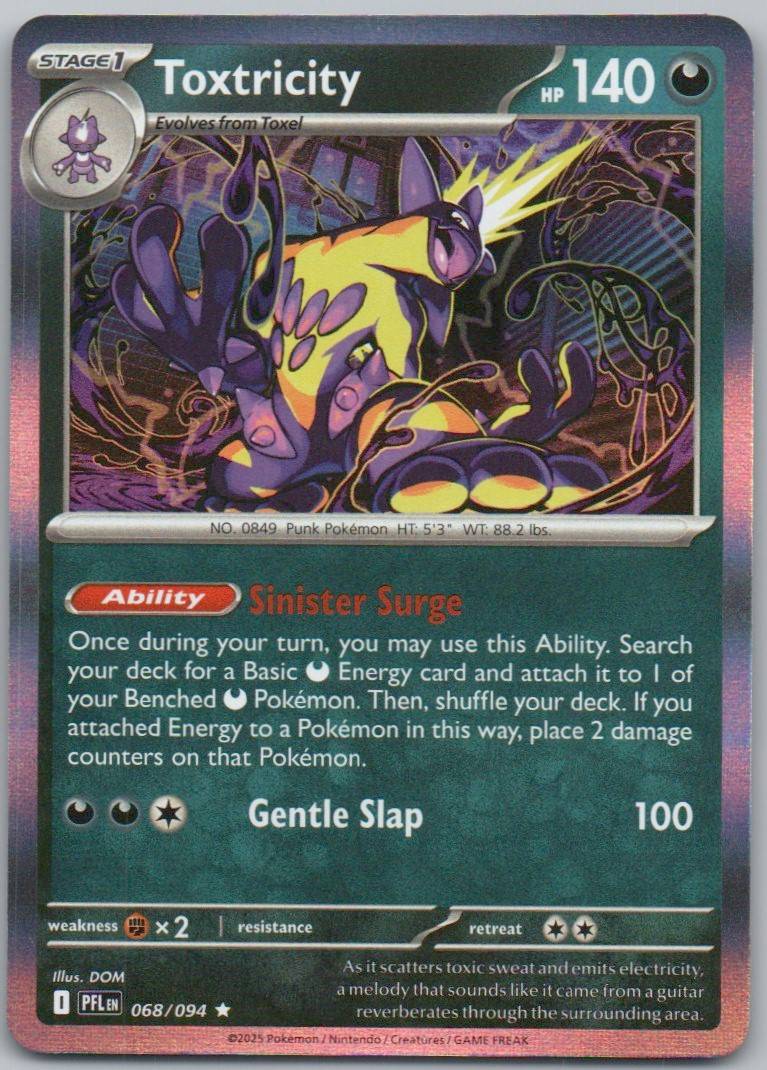 Toxtricity 068 Holo Darkness Card - Phantasmal Flames