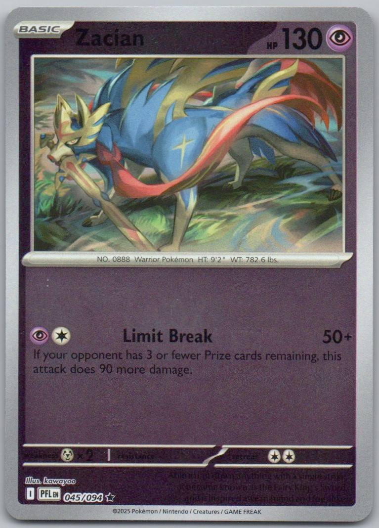 Zacian 045 Reverse Holo Psychic Card - Phantasmal Flames