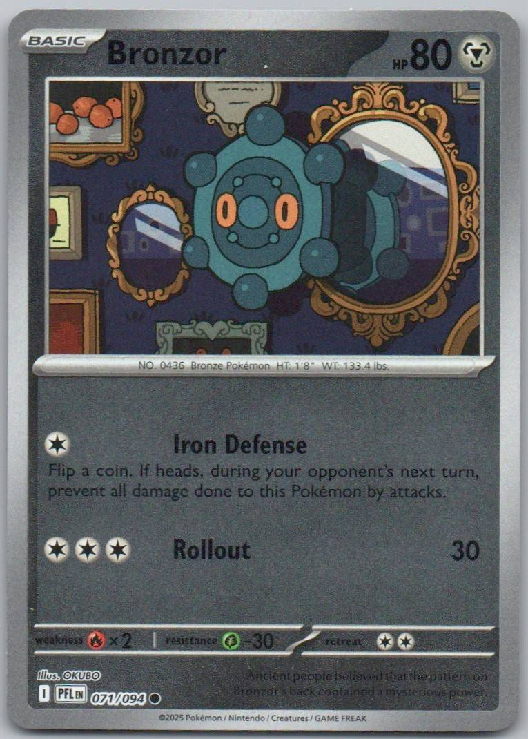 Bronzor 071 Reverse Holo Steel Card - Phantasmal Flames