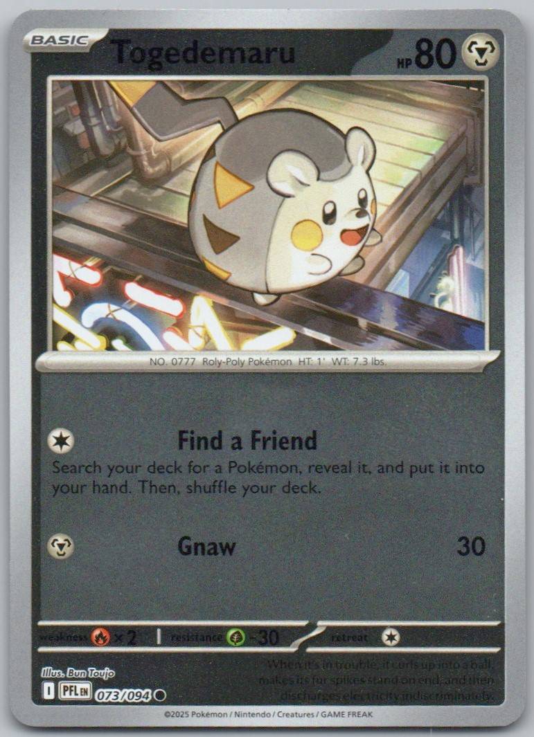 Togedemaru 073 Reverse Holo Steel Card - Phantasmal Flames