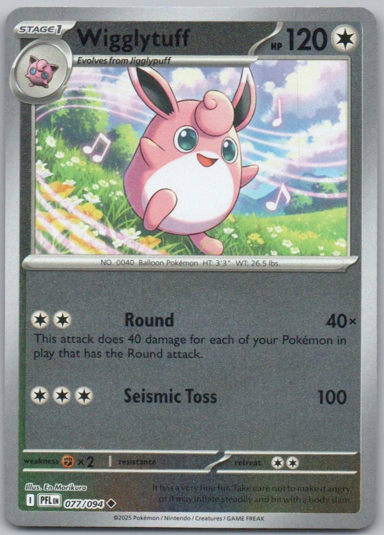 Wigglytuff 077 Reverse Holo Colorless Card - Phantasmal Flames
