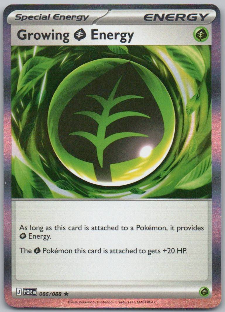 Growing Leaf Energy 086 Holo Trainer Card - Perfect Order