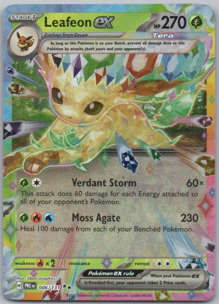 Leafeon EX 006 Holo Grass Card - Prismatic Evolutions