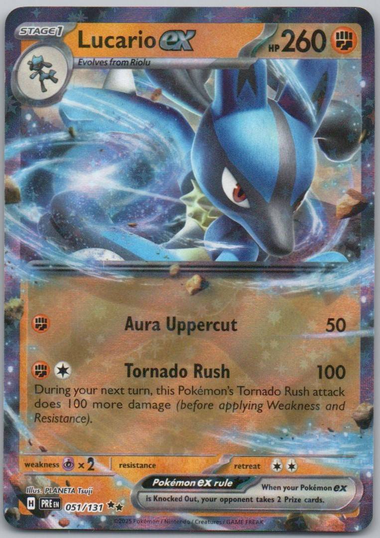 Lucario EX 051 Holo Water Card - Prismatic Evolutions